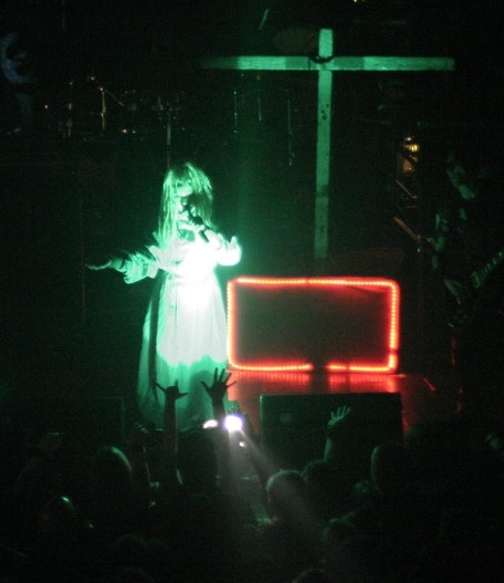 Photo of Gen of the Genitorturers taken at the DNA Lounge in San Francisco that John Schlick was the Lighting Designer for.