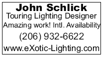 The ad that John Schlick ran in Billboard magazine advertizing Lighting Design services.