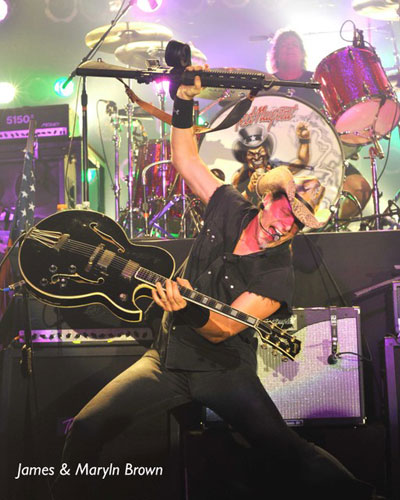 Photo of Ted Nugent playing Stranglehold that John Schlick was the Lighting Designer for.