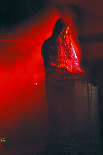 Shot of Scarecrow of Expiration Date playing keyboards.  John Schlick was the Lighting Designer for this show.