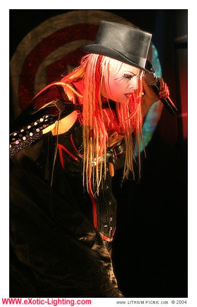Photo of Gen of the Genitorturers taken at L'Amour in NYC that John Schlick was the Lighting Designer for.