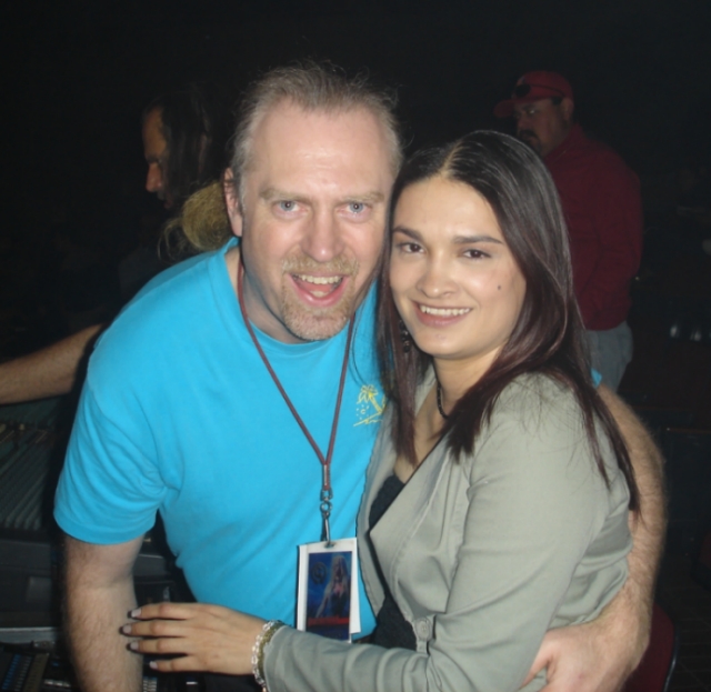 Photo of John the Concert Lighting Designer with new friend Brenda at the Baha Prog Festival.