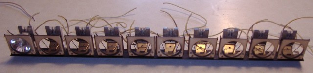 One of the Zip Strips assemblies of 10 EYC lamps