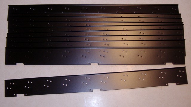 Lots of the pieces of new metalwork to hold the lamps with GU10 bases.