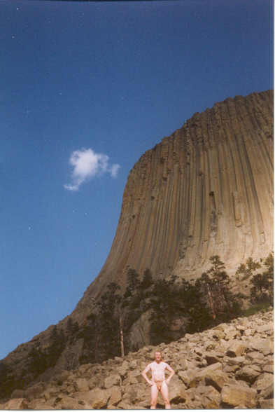 John Schlick naked at Devils Tower