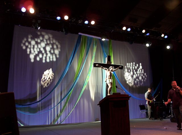 Stubenville Retreat: Blue Dots.  Lighting Designer: John Schlick