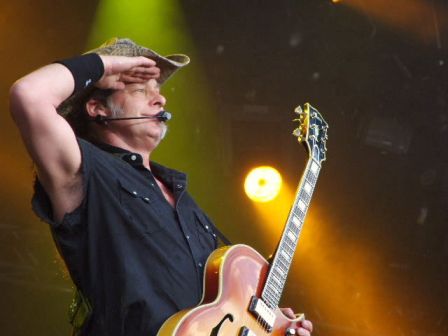 Photo of Ted Nugent taken at BosPop 2008 that John Schlick was the Lighting Designer for.