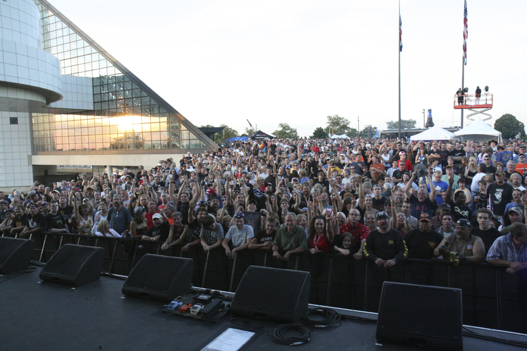 Photo of John Schlick - Concert Lighting Designer, Cleveland Hall of Fame console tent.