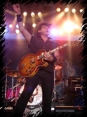 Photo of Ted Nugent at Beaver Dam in Wisconsin that John Schlick was the Lighting Designer for.
