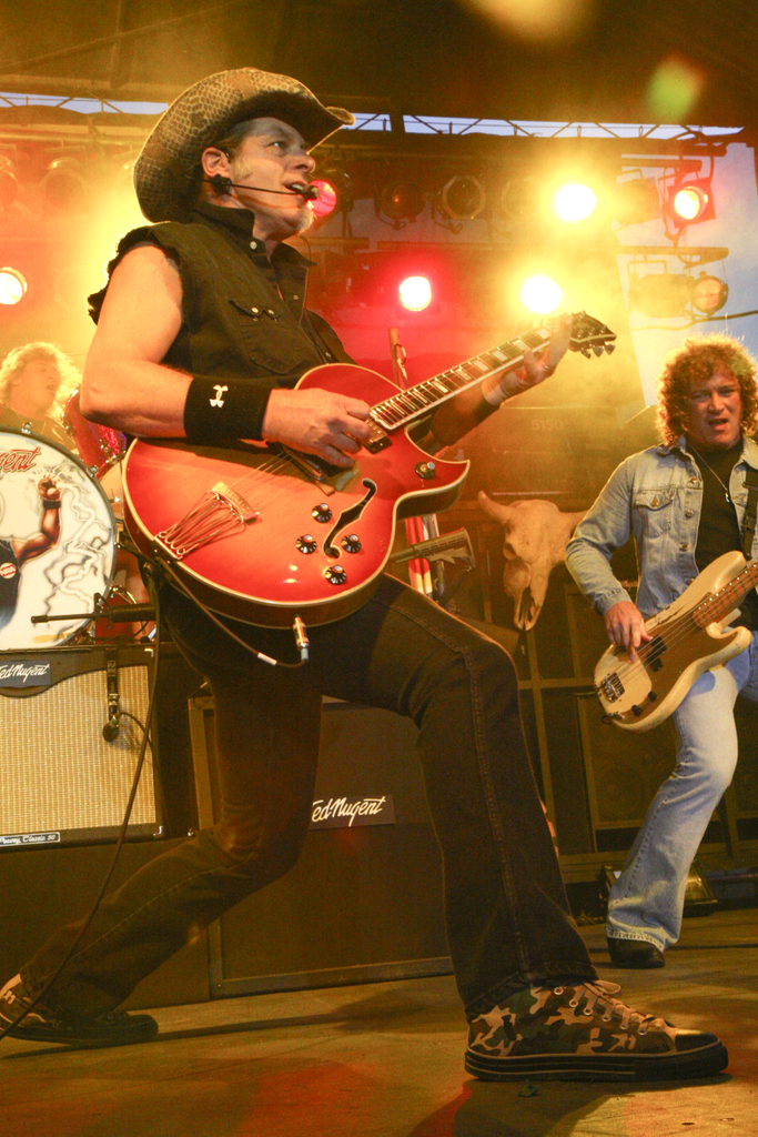 Photo of Ted Nugent at the Rock and Roll Hall of Fame that John Schlick was the Lighting Designer for.